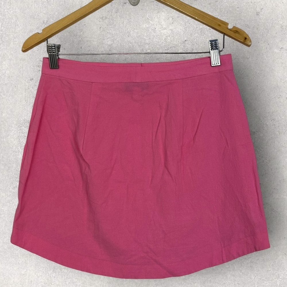 New Topshop High Waist Button Front Detail Pink Mini Skirt‎ Size 6 Barbiecore - Picture 4 of 9
